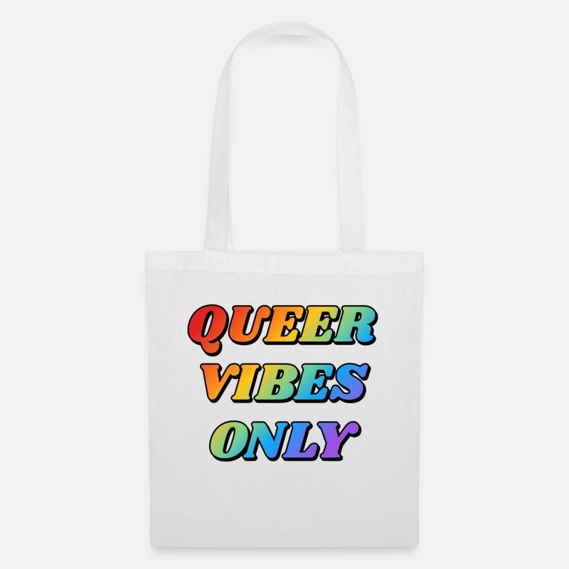 Queer Vibes Nur Regenbogenfarben - Stoffbeutel - Weiß