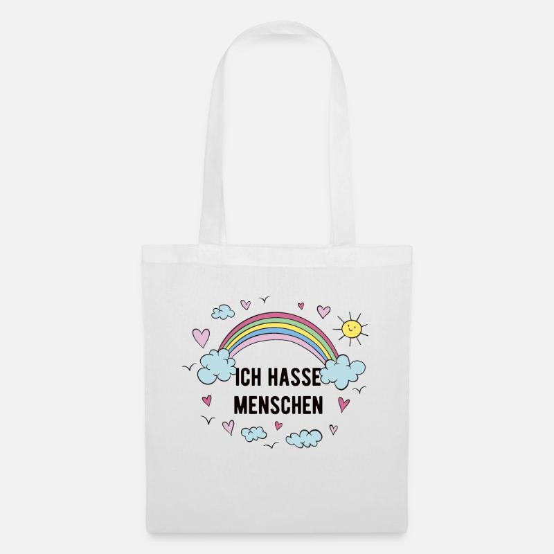 ich hasse menschen regenbogen - Stoffbeutel - Weiß