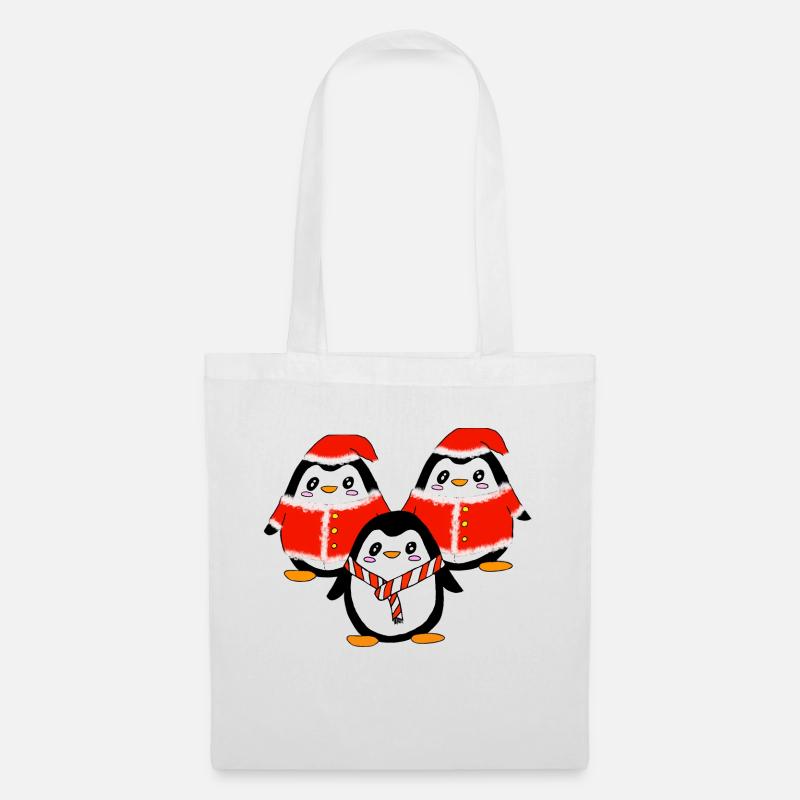 3 Pinguine - Stoffbeutel - Weiß
