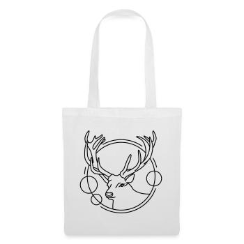 Cerf en forme géométrique - Conception d’art au trait - Sac en tissu - blanc - Devant