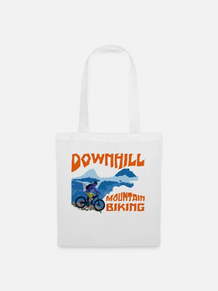 Downhill Mountain Biking - Stoffbeutel - Weiß