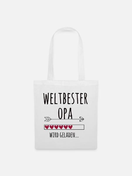werdender Opa Schwangerschaft Geschenk - Stoffbeutel - Weiß