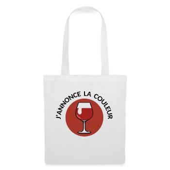 annonce couleur vin rouge alcool humour tenir t - Sac en tissu - blanc - Devant