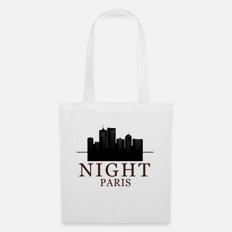 Night By Paris de couleur noire - Sac en tissu - blanc