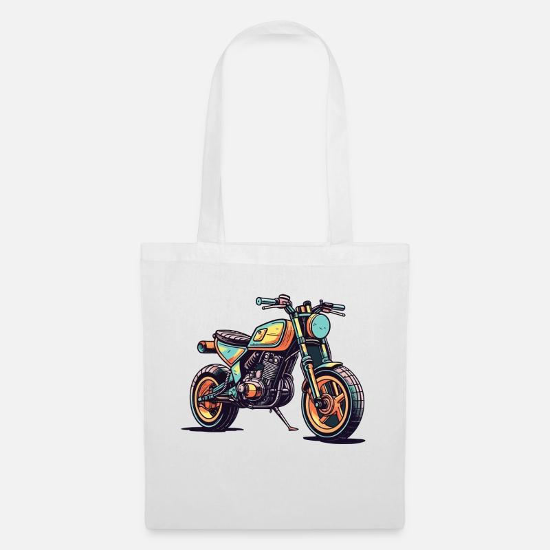Motorrad - Stoffbeutel - Weiß