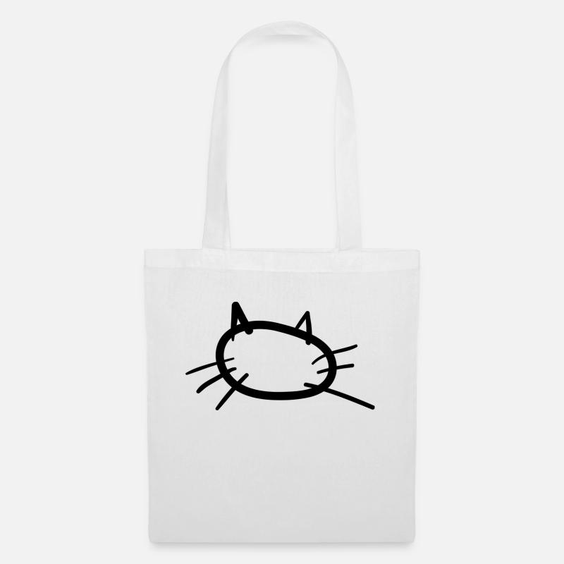 Katze - Stoffbeutel - Weiß