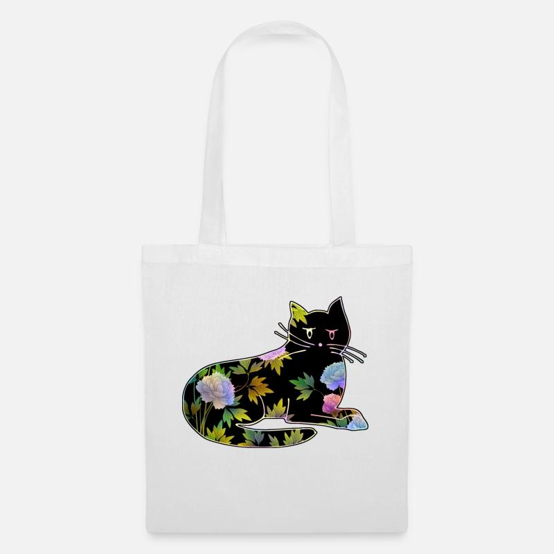 Katze - Stoffbeutel - Weiß
