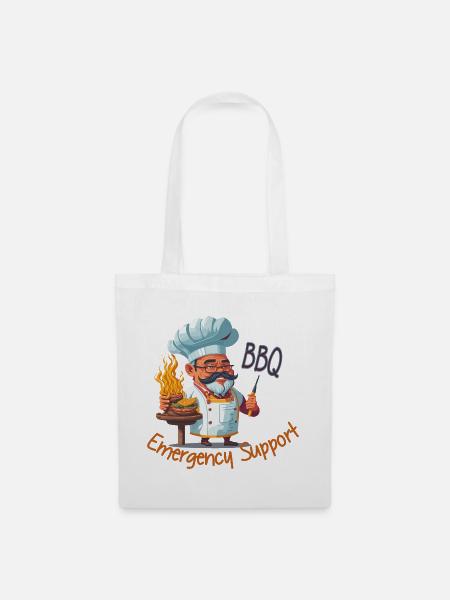 BBQ Notfall Support - Stoffbeutel - Weiß