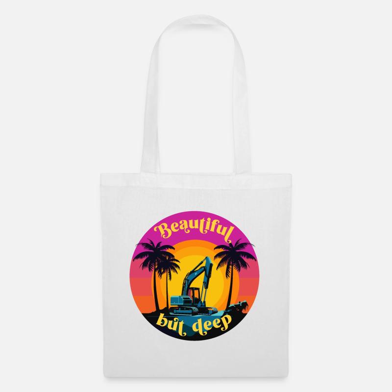 80s Retro Tropical Sunset Deep Beauty - Stoffbeutel - Weiß