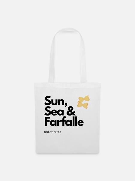 sun, sea and farfalle - Dolve Vita - Vacation - Stoffbeutel - Weiß