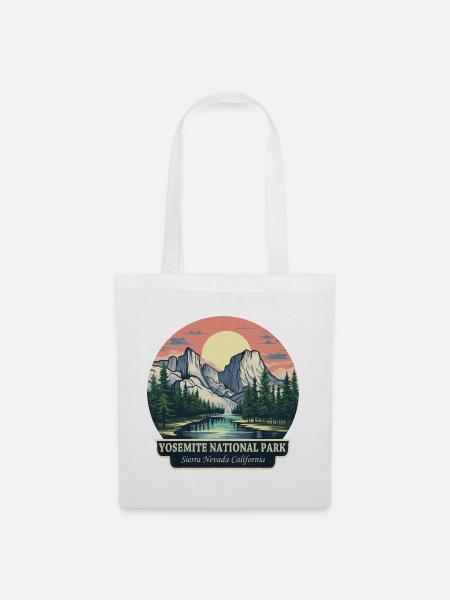 Yosemite National Park Wandern und Sonnenuntergang - Stoffbeutel - Weiß