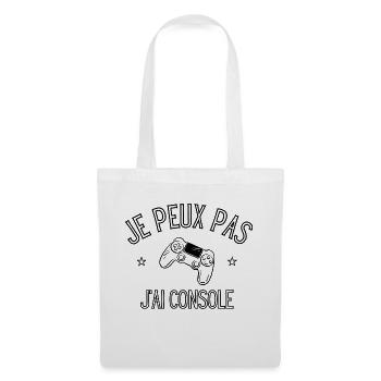 Je peux pas j'ai console - cadeau pour les gamers - Sac en tissu - blanc - Devant