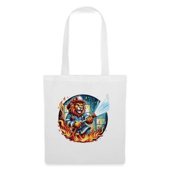 Lion, Firefighter, Firefighter, Flames, Hero - Tote Bag - white - Front
