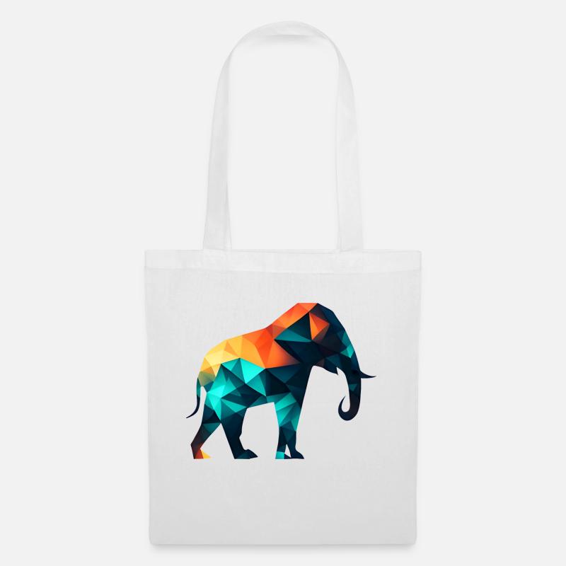 Geometric Elephant - Tote Bag - white