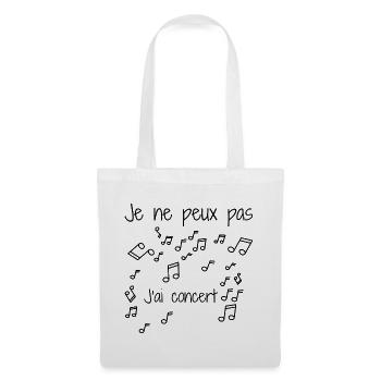 Je Ne Peux Pas J'ai Concert - Sac en tissu - blanc - Devant