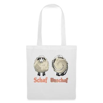 Schaf Und unschaf - Stoffbeutel - Weiß - Vorne