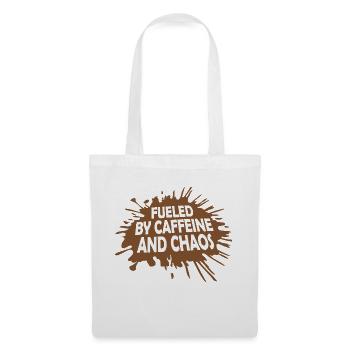 Alimenté par la caféine et le chaos Blague drôle sur le café - Sac en tissu - blanc - Devant