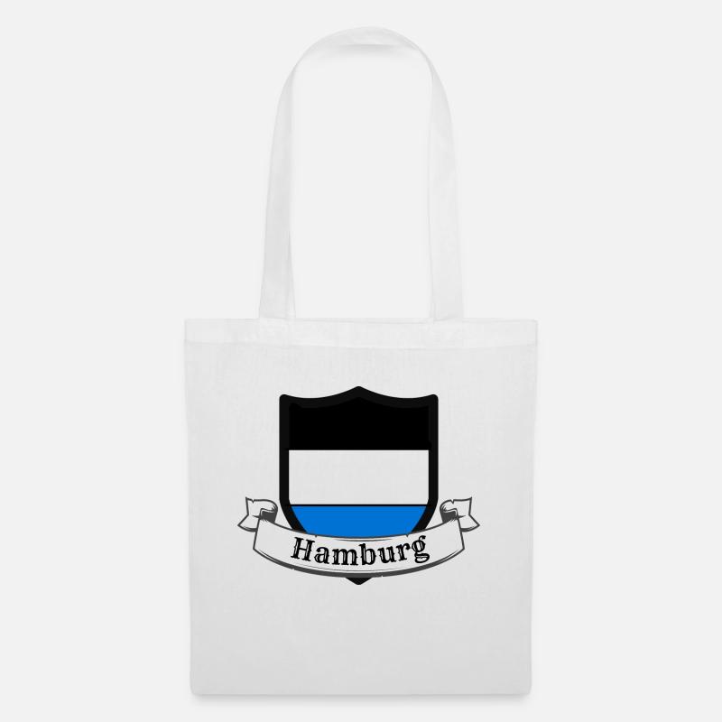 Wappen Hamburg Schwarz - Stoffbeutel - Weiß