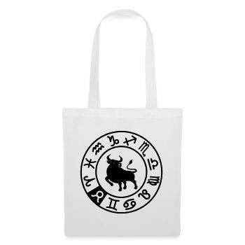 Sternzeichen Stier im Kreis der zwölf Zeichen - Stoffbeutel - Weiß - Vorne
