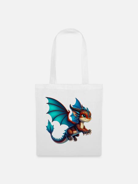 Drache - Stoffbeutel - Weiß