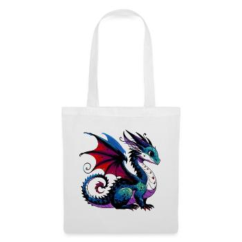 Drache - Stoffbeutel - Weiß - Vorne