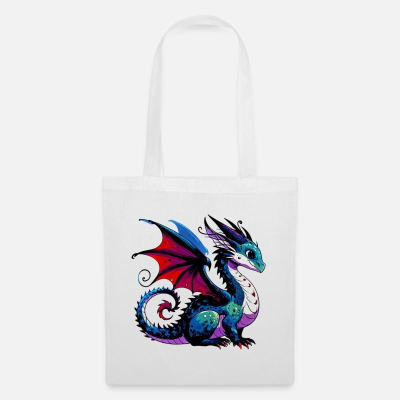 Drache - Stoffbeutel - Weiß