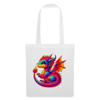 Drache - Stoffbeutel - Weiß - Vorne