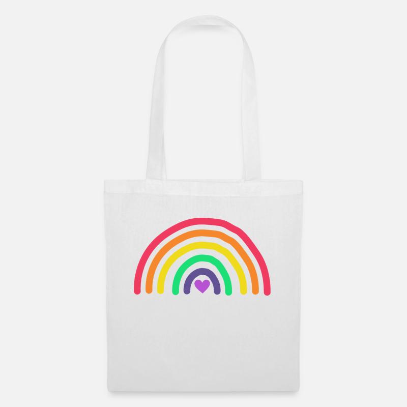 Regenbogen-Glitzer - Stoffbeutel - Weiß