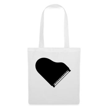 I Love Klavier Piano Herz Musik Instrument Liebe - Stoffbeutel - Weiß - Vorne