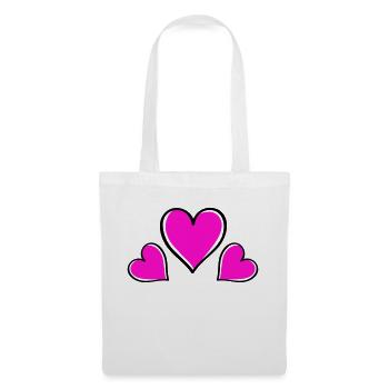 herz love - Stoffbeutel - Weiß - Vorne