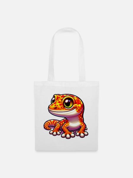 Gecko - Stoffbeutel - Weiß