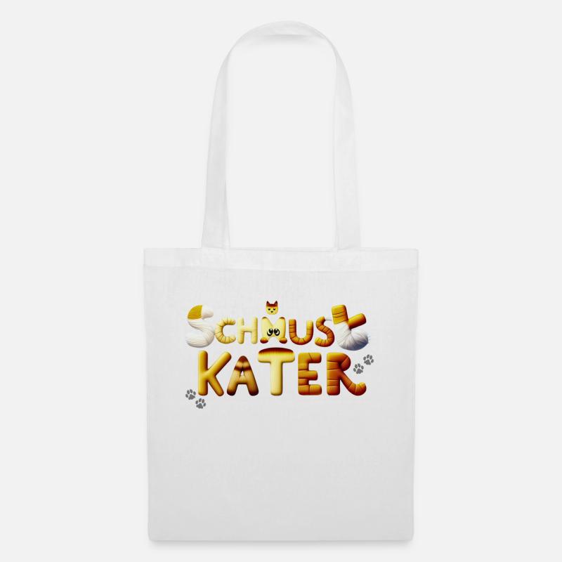 Schmusekater - Stoffbeutel - Weiß
