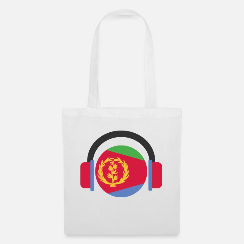 Eritrea Flagge Kopfhörer - Stoffbeutel - Weiß