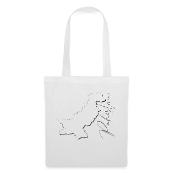 Pakistan map as outline EN - Tote Bag - white - Front