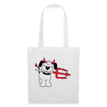 Dog Devil Satan Hell Evil Trident Horns Cool - Tote Bag - white - Front
