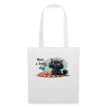Happy Kitten on a Flower - Smile with us! - Tote Bag - white - Front