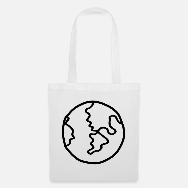 Planète Terre Doodle de l’espace - Sac en tissu - blanc