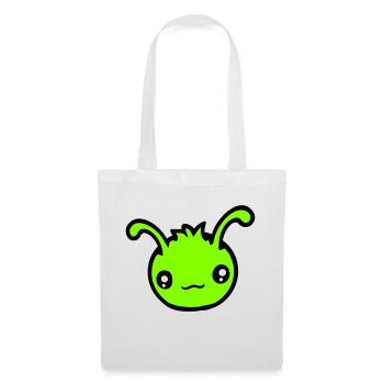 Chenille Alien Mignon Petit Monstre Sourire Heureux - Sac en tissu - blanc - Devant