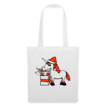 Unicorn Christmas Santa Claus Gifts Hat - Tote Bag - white - Front