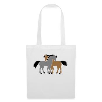 2 Chevaux Équipe Poney Poulain Couple Amoureux Amis - Sac en tissu - blanc - Devant