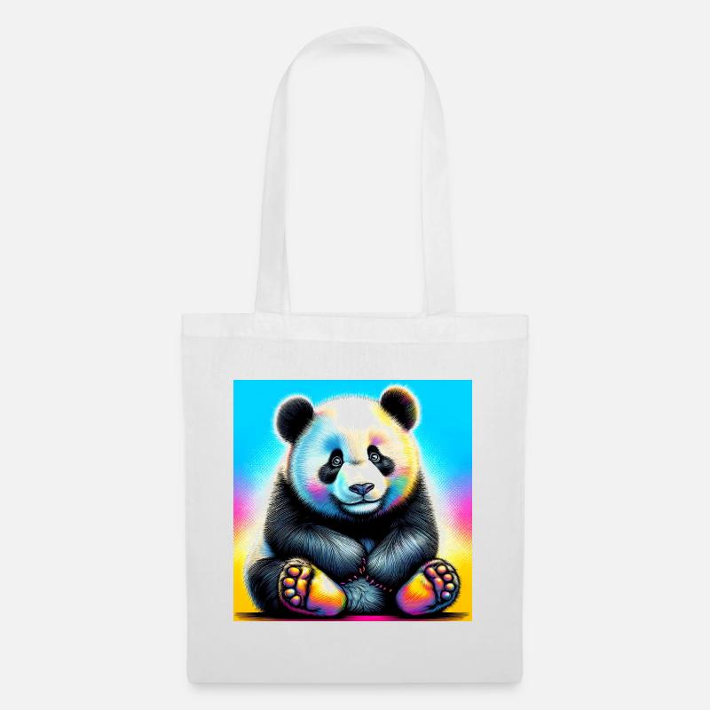 Panda - Stoffbeutel - Weiß