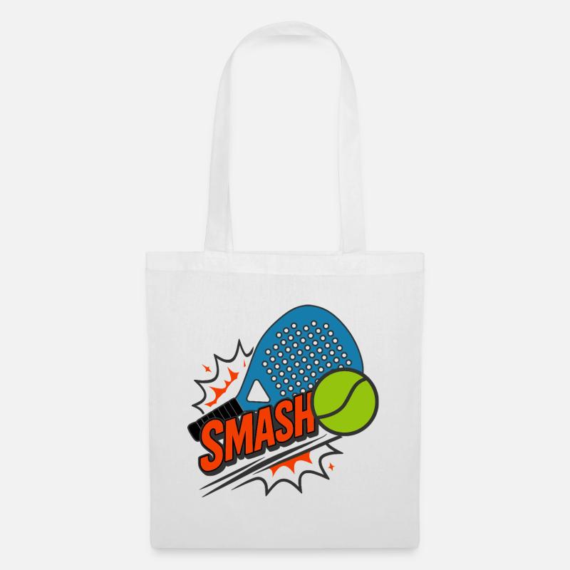 Lustiges Padel Smash - Stoffbeutel - Weiß
