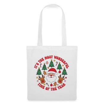 X-mas - It's the most wonderful time of the year - Stoffbeutel - Weiß - Vorne