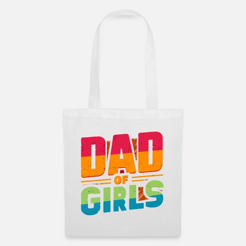 Vater von Mädchen Regenbogen, Väter - Stoffbeutel - Weiß