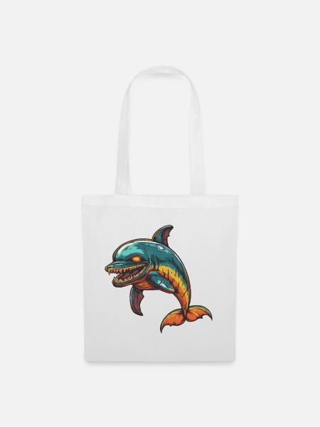 Delfin Zombie - Stoffbeutel - Weiß