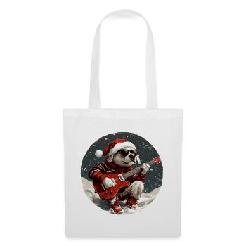 Labrador Hund Weihnachten Gitarre - Stoffbeutel - Weiß - Vorne