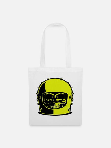 Skull Helm Popart - Stoffbeutel - Weiß