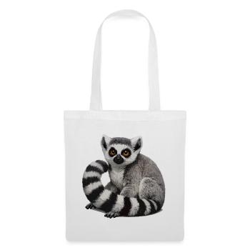 Illustration du lémurien à queue annelée - Sac en tissu - blanc - Devant