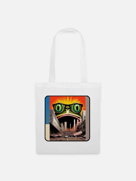 Monster Frosch Art - Stoffbeutel - Weiß