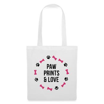 Empreinte de patte Love Dog Bone Dog Maman - Sac en tissu - blanc - Devant
